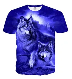 2020 Summer New Men's T-Shirt Brand Short Sleeve Personalized 3D Star Sky Canopy Fluorescent Wolf Novelty T-shirt Cool Male T-Shirts