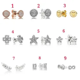 Moda 925 Sterling Pure Sliver Kolczyki Stud Wedding Jewelry Akcesoria Biżuteria Matka Walentynki prezent