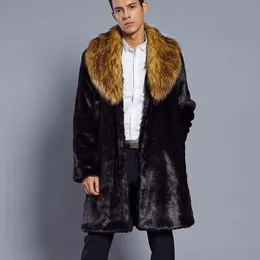 2019 män päls varm kappa vinter faux päls ytterkläder vindbrytare man punk parka trenchar överrockar streetwear