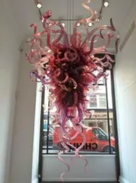 100% Mouth Blown CE UL Borosilicate Murano Glass Dale Chihuly Art Hallway Purple Light Cheap Chandelier Lamps