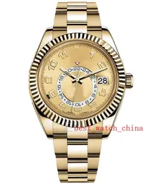 42mm Fashion Noble Męskie Sapphire 18k Rose Gold Stainless Steel 326935 Automatyczne Zegarek Męskie Business Casual Zegarki Wysokiej jakości