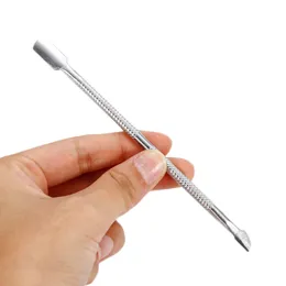 Hot rostfritt stål cuticle remover dubbelsidigt finger död hud push nail cuticle pusher manicure pedicure care verktyg