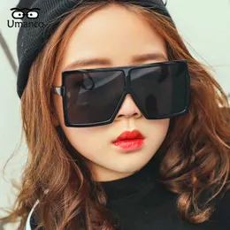 Umaanco 2019 Nuevo Oversized Siamese Square Kids Sunglasses para niños PC Marco de resina Lente de moda Marca de moda Playa Regalos de viaje