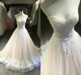 Dantel Sequins Kristal Gelinlik A-line 2019 Straplez El Yapımı Çiçekler Gelin Elbise Gelinlikler Custom Made Ucuz Gelinlik