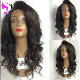 High Temperature Fiber Side Part 360 lace frontal wig Natural Long loose Wave Synthetic Lace Front Wig For White Women