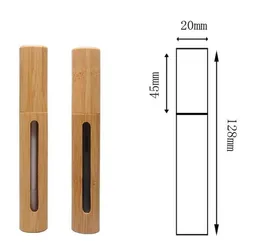 空の6mlの竹のリップ光沢のあるチューブ化粧マスカラボトル化粧品アイライナーまつげチューブ詰め替え可能な容器S