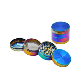 1X Rainbow Dazzle Color 4-lagige Metall-Kräuter-Zinklegierungs-Tabakmühle 50MM/1,97 Brandneu