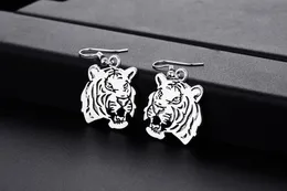 20Pair Silver Plated Vintage Tiger Shape Dangle Earrings for Women Girl Retro Drop Earring Jewelry
