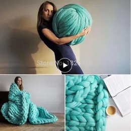 Super volumoso braço tricô lã roving cobertor de malha grosso fio de lã super grosso para tricô crochê tapete hats197t
