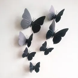 Helt ny 12pcs 3D PVC Magnetic DIY Fjärilar Hemrum Väggklistermärke Inredning med dubbelsidig lim Kylskåpmagneter Gratis frakt 1