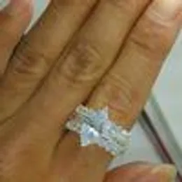 Оптово-оптового Fahsion ювелирных изделий стерлингового серебра 925 белого топаз CZ Женщина свадебный подарок кольца