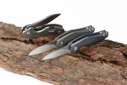 3 Colors MIni Small Flipper Folding Knife D2 Satin Blade TC4 Titanium Alloy Handle EDC Pocket Necklace Chain Knives