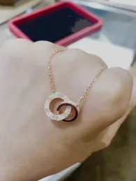 Nowy moda miłosna biżuteria Mężczyźni kobiety podwójny pierścień pełny otwór dwa rzędy wiertła naszyjnik ośmioboczny śrubowa korek kochanka para prezentcatier
