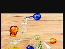 Hookah accessoarer liten potten lycka skelett filter grossistglas bongs olje brännare glas rör vatten rör glas rörolja