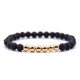 6MM Natural Black Lava Stone bead Bracelet DIY Aromatherapy Essential Oil Diffuser Bracelet For Women