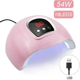 120W LED Nail Lamp UV Lamp Nail Dryer for All Nail Gels 18 Leds Sun Light Infrared Sensing 306090S Dry Gel Polishing Y1910224577937 569