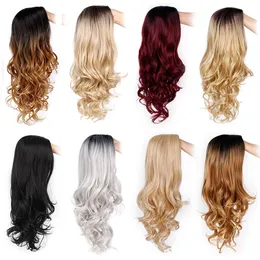 Lunga ombre marrone wavy parrucca bionda cosplay parrucche sintetiche per le donne capelli glueless capelli ad alta densità temperatura nero grigio