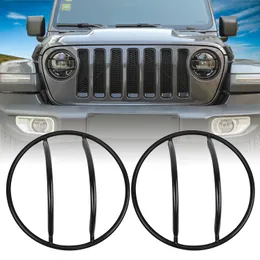 Copri faro per auto Copri faro nero Copri decorazione (ferro) per Jeep Wrangler JL 2018+ Accessori per interni auto