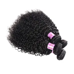 ブラジルの処女の人間の髪の毛織りバンドルキンクリーカーリー未処理ヘアwefts拡張8-28インチ利用可能なDHL無料メイクアップアクセサリー