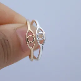 Prosty pierścionek Evil Eye Pierścienie biżuterii Midi Rozmiar 7.5 dla kobiet -dziewcząt Base biżuteria trwałe pierścienie Bijoux R030