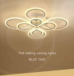 Ringar vita färdiga ljuskronor LED-cirkel Modern ljuskrona belysning hem för vardagsrumslampa akryl vit belysningsarmaturer
