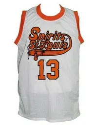 college Basketball Spirit of St Louis Jerseys # 13 Maglia MOSES MALONE su misura Ricamo retrò cucito taglia S-5XL