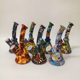 Mini Beaker Design Silikon Bong 6,5 Zoll Dab Rigs Unzerbrechliche Bohrinsel Bong mit Glasschüssel DHL