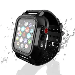 Caso de tampa protetor de correias inteligentes com watchbands para Apple Watch 4 Iwatch Band 44mm 40mm preto macio silicone pulseira impermeável pulseira de pulso