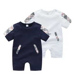 Nyfödd baby plaid romer 0-2y långärmad bomull rompers toddle baby bodysuit barn one-dele onesies jumpsuits klättring kläder