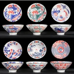 Handpainted Flower Tea Cup Ceramic Qinghua Single Master Cup Bird Pinming Tea Bowl Drinkware Accessories Vintage Teacup