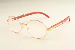 Factory Direct Luxury Fashion Optical Glasses 51551348 Simple Round Ultra Light Natural Wood Temples Light Mirror Free Frakt