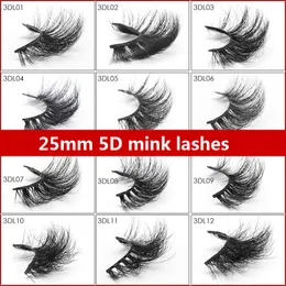 1 par 25mm falska ögonfransar Stor dramatisk Volumn Ögonfransar Strip Tjocka Falska Ögonfransar Handgjorda 3D 25mm Lashes