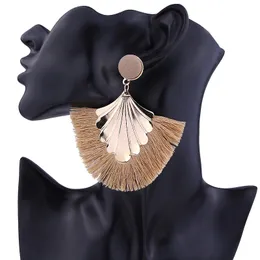 2020 New Bohemian Tassel Earrings Alloy Handmade 9 Styles Fan Shape Drop Dangle Statement Earrings Girls Women Fashion Jewelry Gift