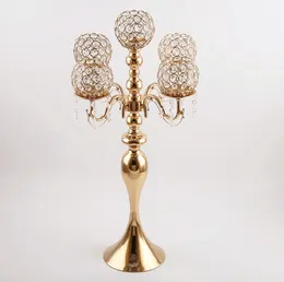 Wedding table centerpiece crystal candle holder 5 arms crystal candelabra for home decor senyu0002