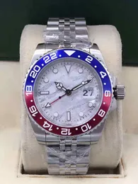 relógios masculinos de design relógios de movimento de superfície de meteorito SS Azul Vermelho Pepsi Automatic GMT Movement Limited Relógio Orologio di Lusso Master Gift