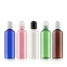 50 sztuk 100ml kolorowy plastikowy butelka szamponu z białymi czystych czarnych pokrywek płyty Refillable wielofunkcyjne butelki do mydła ciekłego