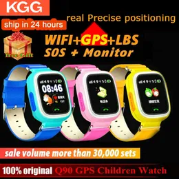 Q90 Barn Smart Watch GPS Barn Telefon Position 1,22 tum Färgpekskärm WiFi SOS LED Display Barnklockor