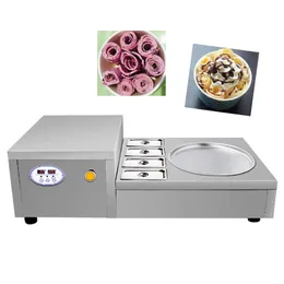 Nuovo arrivo Big Dia Pans Fried Ice Cream Roll Machine con 4 barili Commercial Desktop Frying Ice Maker