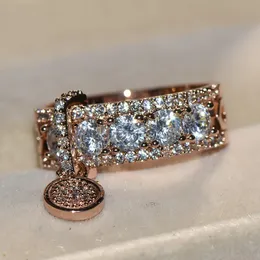 البيع الساخن اللانهائي العلامة التجارية الجديدة 2019 المجوهرات الاسترليني Sier White Clear Topaz CZ Diamond Key Women Wedding Band Band Ring