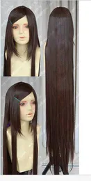 Women Fashion Wig 150cm 60 inch Brown Long Straight Hair Coaplay Party wig