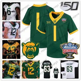 Custom 2022 Baylor Bears Football Jersey #1 Trestan Ebner 7 Abram Smith 9 Tyquan Thornton 11 Джерри Боханон Сахар Bow