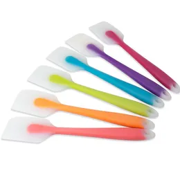 Bake Gadget Silicone Kitchen Accessories Soft Seamless Spatula Butter Cream Scraper Brush Baking Maker 6Colors LX8385