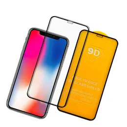 Xiaomi CC9 CC9E 9T RPO 9 Lite Redmi Go K20 PRO 700PCS /ロットのためのフルカバー21D 9Dの強化ガラススクリーンのプロテクターAB接着剤