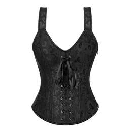 Shapewear Corset Vest Womens Jacquard Halterneck Overbust Corset