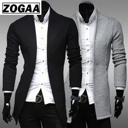 Zogaa бренд мужские зимние свитера повседневные простые кардиган свитер полной длиной линькой моды дизайн свитер для мужской одежды 2018 SH190822