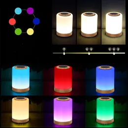 New mini wireless bluetooth speaker LED colorful dimming atmosphere night light touch pat bedside lamp audio dhl free