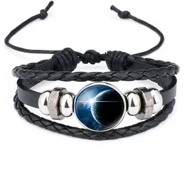 Universe Sky moon charm glass cabochon bracelet Adjustable multilayer bracelets women kids fashion jewelry will and sandy