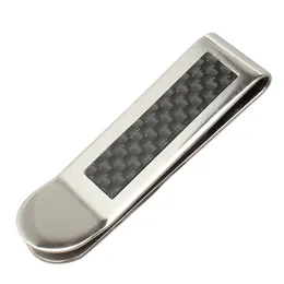 Mężczyźni Biżuteria Wysokiej Jakości Mody Designer Elegancki Biznesowy Styl Plaid Wzór Titanium Stainless Steel Money Clip Srebrny kolor