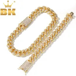 Bling King 20mm Cubic Cuban Link Łańcuchy Bransoletki Zestaw Mody Hiphop Iced Out Naszyjnik Biżuteria Dla Mężczyzn