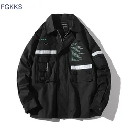 FGKKS Moda Marka Mężczyźni Kurtki Płaszcz 2019 Jesień Męskie Kurtki Hip Hop Coats Męski Streetwear Odzieży Outnwear